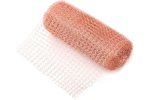 SONEER Copper Wool, Cuttable Copper Mesh for Pest Control, Copper Net Mesh Roll for Snails, Mouse, Birds, Bat, Insect, Rodents, Home, Garden (12.7 cm x 3 m)