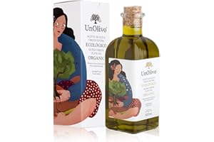 UnOlivo Aceite de Oliva Virgen Extra Ecológico Frasca Cristal 500ml con Estuche | Variedad Picual | Brillante y limpio