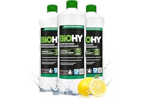 BiOHY Detersivo per pavimenti per robot di pulizia (3 bottiglie da 1l) | Concentrato per tutti i robot di pulizia e aspirazione | pulizia senza aloni su tutti i pavimenti (Wischroboter Frisch)