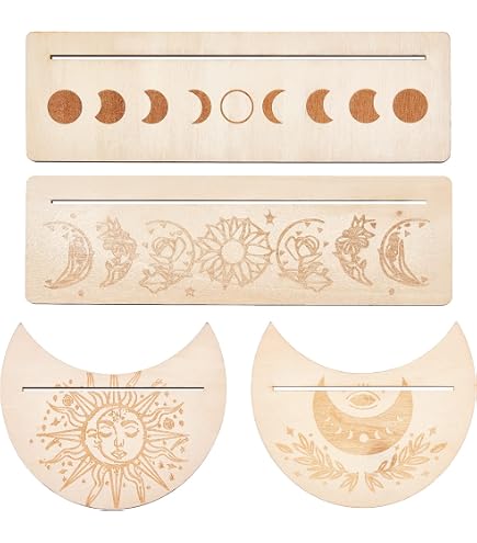 Supporto per carte di tarocchi, supporto per lettura di tarocchi in legno a forma di luna, base per carte di tarocchi, stabile, durevole, regalo per appassionati, divinazione, accessori per giochi di
