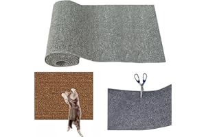 Adius Climbing Cat Scratcher,Tappetino Tiragraffi per Gatti, DIY Tappetino tiragraffi Autoadesivo per Gatti, Ritagliabili Tappeto Tiragraffi per Gatti Divano (L,Dark Gray)