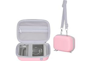 Leayjeen Bolsa para cámara LUMIX DC-TZ99E-K, Estuche rígido con Correa para el Hombro y asa, Compatible con Canon G7X II/G7X III/Sony ZV-1/ZV-1F/ZV-1 II (Solo Estuche) Rosa