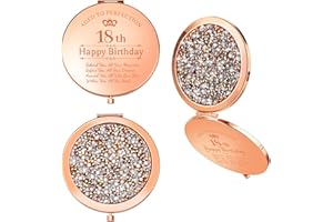 Bolosa 18th Birthday Gifts for Girls, 18th Birthday Presents For Girls Keepsake, Rose Gold Compact Makeup Mirror 18 Year Old Girl Birthday Gift for Sisters, Friends, Daughter, Granddaughter