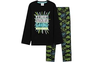 CityComfort Schlafanzug Jungen Lang Weich Pyjama Set mit Coolen Designs Gamer Order Fussball Lounge Wear Geschenke Jungs Teens