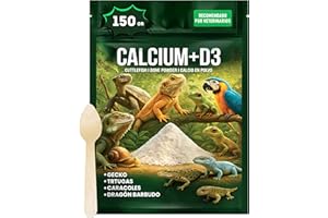 ALEJANDRO FUENTES AF® - 150gr Calcium d3, Gecko Futter, wasserschildkröten futtermit Vitamin D3 | Leicht verdaulich, einfach mit dem Messlöffel dosieren, schildkröten Futter