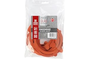 Weck 30 sacchetti di anelli in gomma, 94 x 108 mm, Ø 100 mm (guarnizioni in gomma, barattoli) 76135, arancione