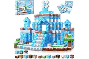 Goody King Magnetiska Byggstenar med 100 st Magnetiska Kuber, Bygg din is Och Snövärld, Montessori Leksak från 4 år Present t