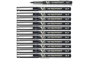 Pilot BX-V7-B Hi-Tecpoint Rollerball Pen, 0.7 mm Tip - Black, Box of 12