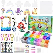 Vaessen Creative Perline a Fusione, Bianche, Set di 1100 Pezzi per i Lavori di Fai-da-te con Bambini, per Creare Gioielli, Decorazioni Fatte in Casa e per Altre Idee Ingegnose