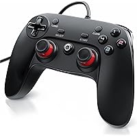 CSL - Gamepad für PC - X Controller mit Direct-Input X-Input - Dual Vibration - Turbo-Funktion - Plug and Play - LED-Anzeige 
