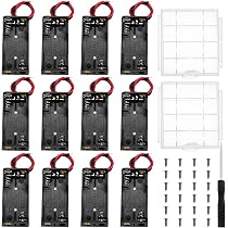 4 Pezzi 3x AA 4.5V Supporto Batteria con Interruttore On/Off e Coperchio, KUOQIY 4.5V Custodia per Batterie AA in Plastica con Spina CC 2.1x5.5 mm, AA 4 Pezzi 3x AA 4.5V Supporto Batteria con Interruttore On/Off e Coperchio, KUOQIY 4.5V Custodia per Batterie AA in Plastica con Spina CC 2.1x5.5 mm, AA