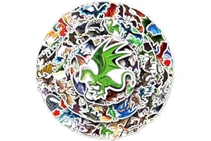 Bric Dodo 100 Stück Drachen Aufkleber Wasserflaschen Laptop Telefon Gitarre Skateboard Computer Koffer Fahrrad Dragon Vinyl Stickers Wasserdicht Ästhetisch Aufkleber für Jugendliche Kinder Erwachsene