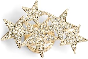 styleBREAKER Magnetyczna broszka z gwiazdkami ozdobiona cyrkoniami na szaliki, szale i poncza, kobiety, 05050061