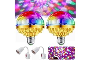 SUNSHINE SMILE Luci Discoteca,LED Luci DJ Stroboscopiche,360°Ruotabile Palla Discoteca a Ritmo di Musica,RGB Colori Luci Feste,Luci di Scena a Ritmo di Musica,Palla da Discoteca per Feste,RGB Colori Luci DJ Festa