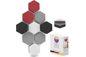 PolySound® ECO Akustikpaneele selbstklebend - Chic & Cherry - Extra Schalldämmung durch αw 0,9 – wieder ablösbar durch Spezialkleber - 9x 3D Akustikschaumstoff 3-10cm