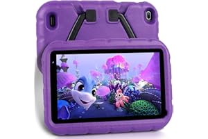 Oangcc Tablette pour Enfants 7 Pouces Android 11 Tablette avec WiFi 6, Quad Core, 32 Go ROM (TF 128 Go), Éducation des Enfants Jeux, Contrôle Parental, Double Caméra, avec Étui pour Tablette-Violet
