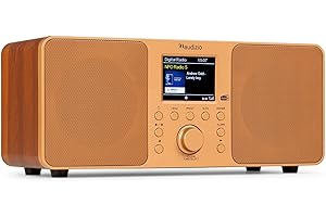 Audizio Genua – Radio Dab+ FM Bluetooth 50W con Pantalla TFT 2.8 Pulgadas Alarma Dual USB Entrada Auxiliar Radio Digital Sonido Estereo Reproductor Musica Acabado Color Cobre