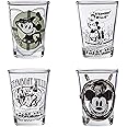 Silver Buffalo Disney 100 Steamboat Mickey 4pc. Mini Glass Set 4x1, 1.5 Ounces