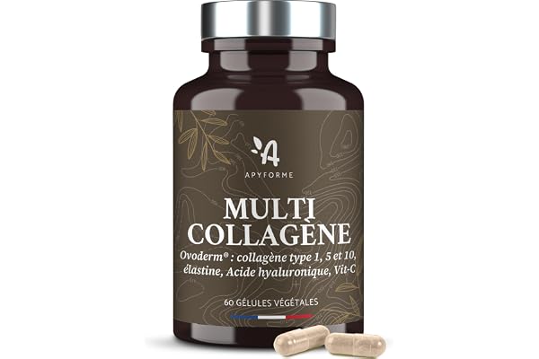Apyforme - Collagène Breveté + Acide Hyaluronique - 3 Brevets et 16 Études Cliniques - 60 Gél - Fabriqué en France