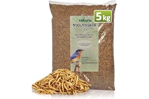 Äggersmann volaris mjölmaskar torkad 5 kg – vildfågelmat proteinrik och naturlig – torkade mjölmaskar perfekt för vilda fåglar, kycklingar och andra husdjur – fågelmat fritt från bekämpningsmedel