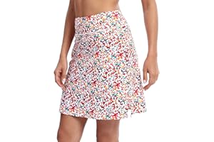 M MOTEEPI Tennis Skirt Women's 20 Inch Knee-Length Skirt with Trousers Underneath Women's High Waist Trouser Skirt Skort Skirt for Women Golf Skirt Sports Skirt Midi Skirt Women's Summer with Pockets
