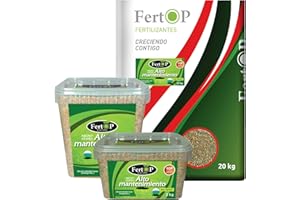FertOP® - Abono Césped, Alto Mantenimiento, Fertilizante de Liberación Lenta, 3 Meses. (Envase 2Kg/70m²)