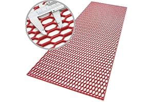 ‎MR-STYLE Groß Racing Gitter Tuning 40x120 cm ABS Kunststoff Waben in RAL Farben (Wein Rot RAL 3003)