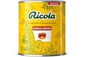 Ricola Contenitore gigante originale per erbe, 277 caramelle in barattolo di design da 1 kg, ideale come scorta o regalo, caramelle svizzere alle erbe, senza zucchero