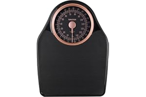 Salter 145 RGFEU16 Bilancia meccanica Doctor Style - capacità massima 150 Kg, quadrante di facile lettura con puntatore rotante, ampia piattaforma con tappetino in vinile, senza batteria, oro rosa