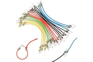 PEOVLVN Expander zestaw haczyków – 20 sztuk, mini gumowe pasy mocujące, regulowane, krótkie, do bagażnika, bagażnika dachowego, na zewnątrz, plandeki, roweru