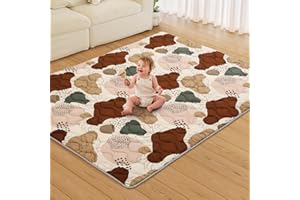 Lambluefly Tappeto Gioco Bambini,Addensare Tappeto Gioco Neonato 200x180cm,Antiscivolo,Lavabile in Lavatrice,Pieghevole Tappeto Neonato Gattonamento,Tappeto Cameretta Bambino, Design in Stile Bohémien