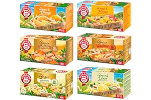 Teekanne Ginger Tea Collection XXL (6 x 20 torebek) - kolekcja herbaty imbirowej (prezent Dekond) - 220 g