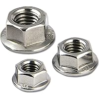PROTECH 1 Stück Sechskantmutter mit Flansch DIN 6923 M3 Edelstahl A2 V2A Rostfrei Flanschmutter Bundmutter