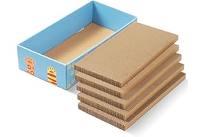 HOMYHANDS Cat Scratcher Cardboard, 5 PCS Reversible Cardboard Cat Scratcher, Cat Scratching Board, Recyclable Cat Scratchers for Indoor Cats, Cat Scratch Box Cat Scratch Pad (Blue)