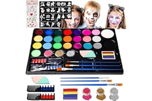 SPINNE LUCAS Trucchi Carnevale viso Bambini 24 Colori, Set Trucco Bambini Halloween, Body Painting, Trucco Carnevale Bambini, Trucco Carnevale Glitter, Set Trucco Bambini Ragazze