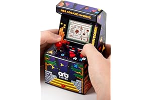 THUMBS UP Orb - Mini Arcade Machine, 300 in-Built Games, 8-Bit Retro Arcade Games, 2.5” Full Colour Screen, 8-Way Joystick, 2 Buttons, Volume Control