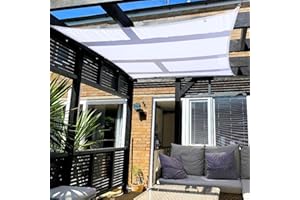 Clara Shade Sails - White Square 2m Sun Shade Sail, Conservatory Sail Shades, Pergola Canopy, Garden Sail Canopy Waterproof, Patio Gazebo, Garden Tent, Outdoor Sun Sail Shade, Garden Awning