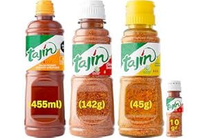 ELUTO Tajin Seasoning Exclusive Bundle - Tajin Clasico Lime (142g), Tajin Habanero (45g), and Tajin Chamoy Sauce (455ml) - Mexican Treat