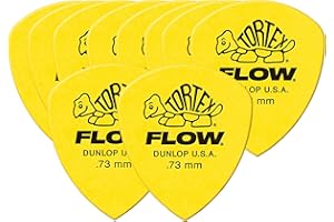 JDLP Puas para Guitarra Eléctrica DUNLOP TORTEX FLOW 558R073 Amarillas pack 10 unidades - Rockmusic España