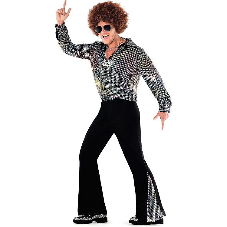 Costume Carnaval Allemand Pour Homme - Chemise Dansante Scintillante à Paillettes, Coupe Ample, Style Festif - 4