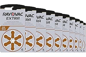 Rayovac 312AUX-6XE Batterie Extra Advanced, 10 Confezioni da 6 Pezzi