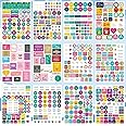 Premify 12 Sheets Essentials Planner Stickers, weekly & daily Travel Business Trips Parties Goals, Encouragement Planning Notes, Stunning various Designs (650 Stickers)