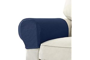 GEOCANG Armchair cover, Set of 2 non-slip armchair, sofa armrest protector, for furniture protector (Navy blue)