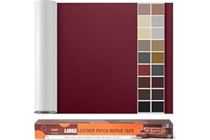OAZ Patch de Réparation en Cuir Auto-adhésif Surdimensionné, 60 x 300 cm Kit de Réparation de Cuir Autocollant pour la Réparation de Cuir de Taille pour Meubles, Sièges D'auto, Canapés Lisse Bourgogne