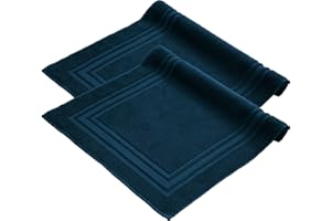 Komfortec Set di 2 tappetini da bagno, in spugna, lavabile, 600 g/m² e 100% cotone, assorbenti e ad asciugatura rapida, 50 x 70 cm, Petrolio