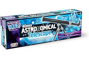 Science Mad 40mm Astronomical Telescope For Kids - Learn Astronomy With Fun - Features Portable, Easy To Use, 500mm Focal Length, 25x and 50x Magnification, 8+ Years
