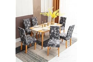 Sufdari Chair Covers 6,Stretch Dining Chair Covers, Spandex seat Covers for Dining Chairs,Elastic Washable Chair Protectors for Dining Room,Hotel,Restaurant,Banquet
