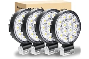 PICAA LED Arbeitsscheinwerfer 4X 3.2 Zoll 42W Arbeitsscheinwerfer Traktor 12V 24V Spotlight Wasserdicht Arbeitslicht led zusatzscheinwerfer für Bagger Traktoren Schlepper ATV Lkw Offroad 4X4