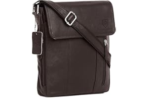 J. Wilson London 100% Pure Genuine Real Vintage Hunter Leather Handmade Mens Women Leather Flapover Everyday Crossover Shoulder Work iPad Messenger Bag