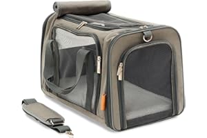 PiuPet® Transportin Gato y Perro pequeño I hasta 10kg I con 4 entradas I Transportin Gato Grande I Transportin Perro pequeño I Transportina Plegable | Gatos Accesorios | Trasportines Gato